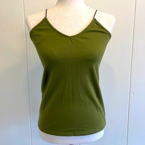 NWOT Angie Olive Green Tank/ New/ Never Worn/ Black Elastic Straps/ Fitting/ Med